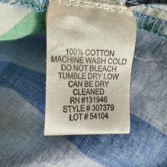 Jude Connally Lilith Printed Blouse Sz M Blue Tropical Floral Beach Cotton $148 - Picture 8 of 12